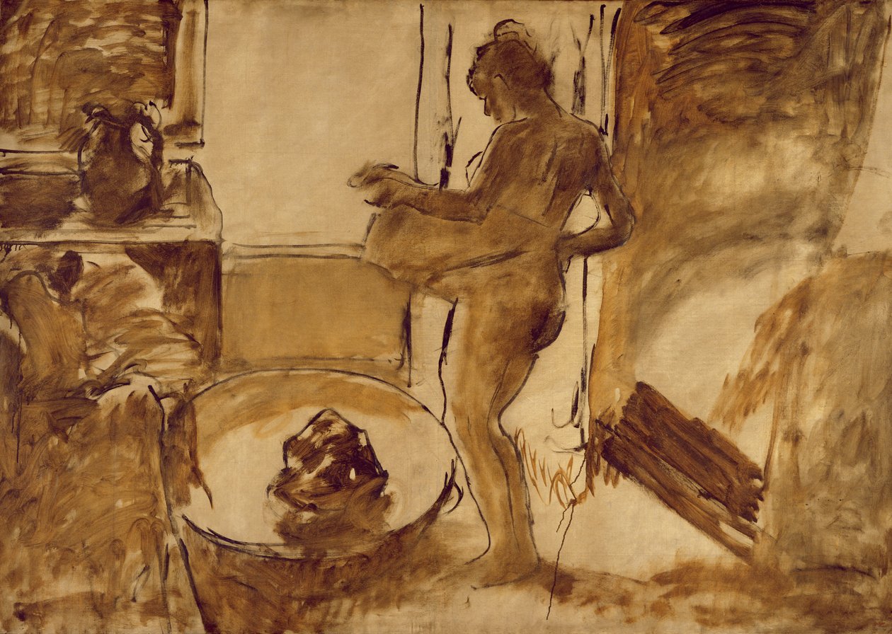 Kvinne som tørker seg, ca. 1884-86 av Edgar Degas