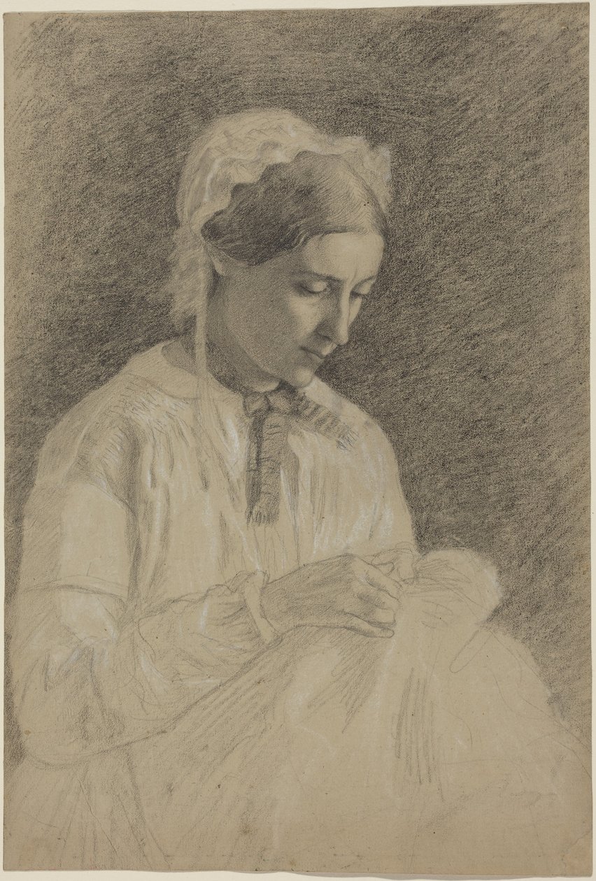 Broderende kvinne av Edgar Degas