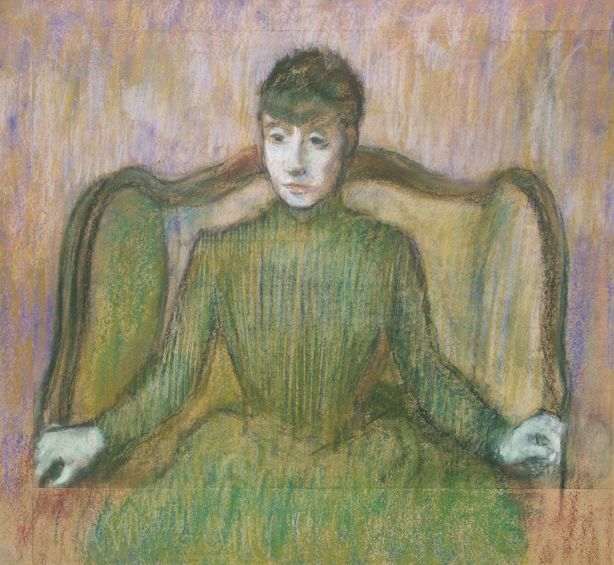 Kvinne sitter i en lenestol, ca. 1864 (pastell) av Edgar Degas