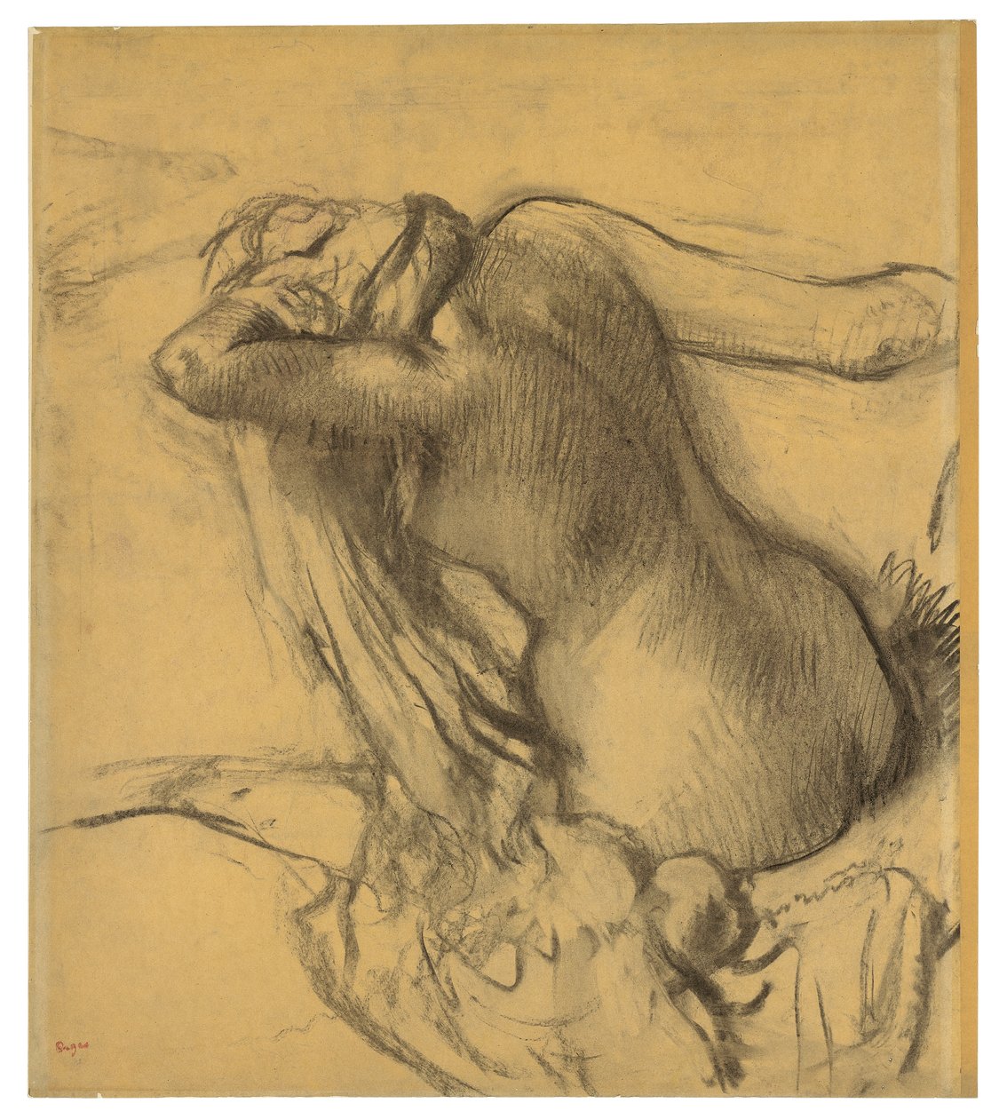 Kvinne som tørker håret, ca. 1890-95 av Edgar Degas