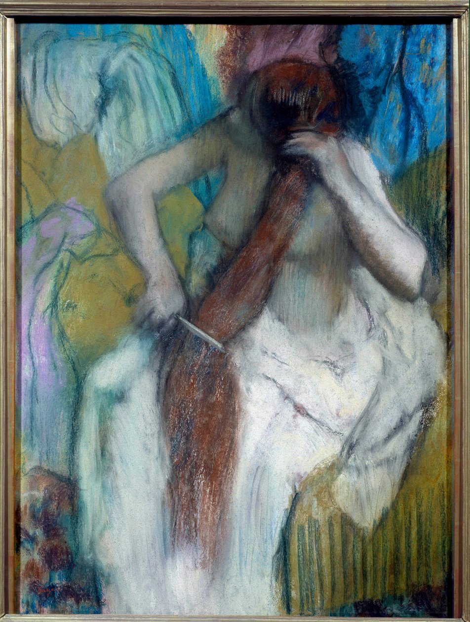 Kvinnestyling eller hårpastell av Edgar Degas (1834-1917) 1887-1890 Dim. 0,87x0,57 m Paris, musee d