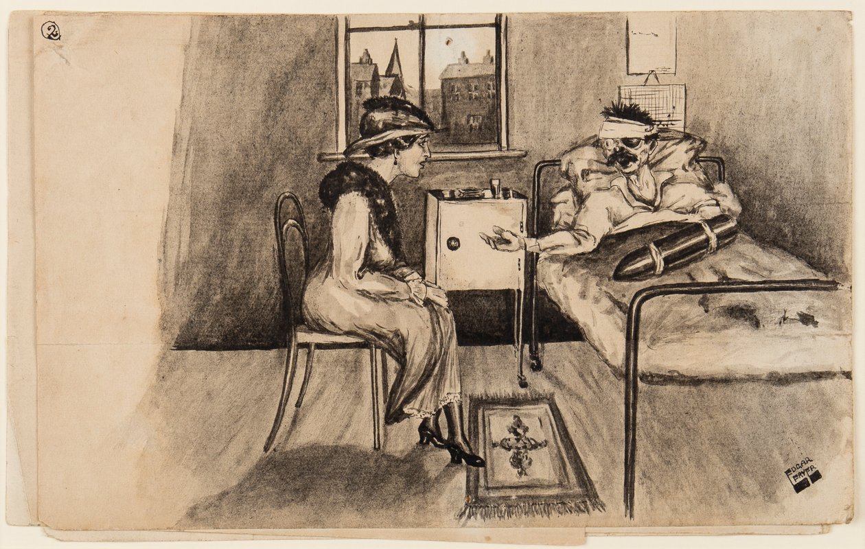 Some Shell!, 13. oktober 1917 (penn, pensel og blekk på papir) av Edgar Fryer