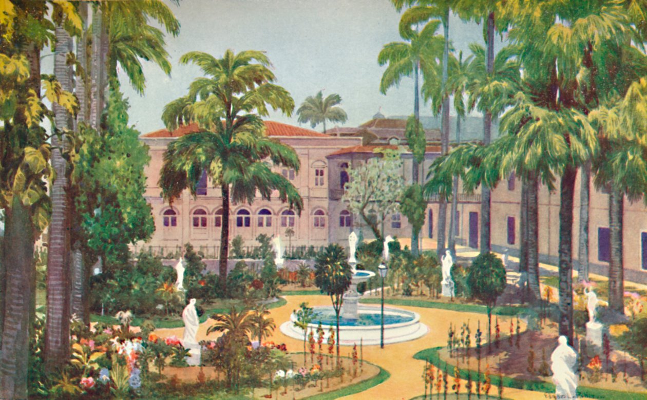 Garden of the Itamaraty Palace - Foreign Office, 1914 av Edgar L. Pattison