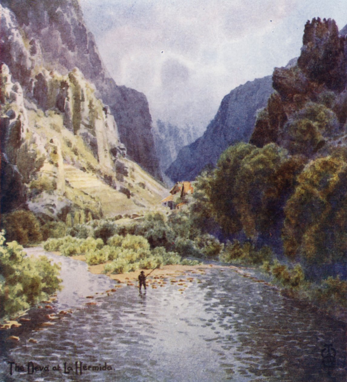 Nord-Spania: Deva Gorge, La Hermida (farge litho) av Edgar T. A. Wigram