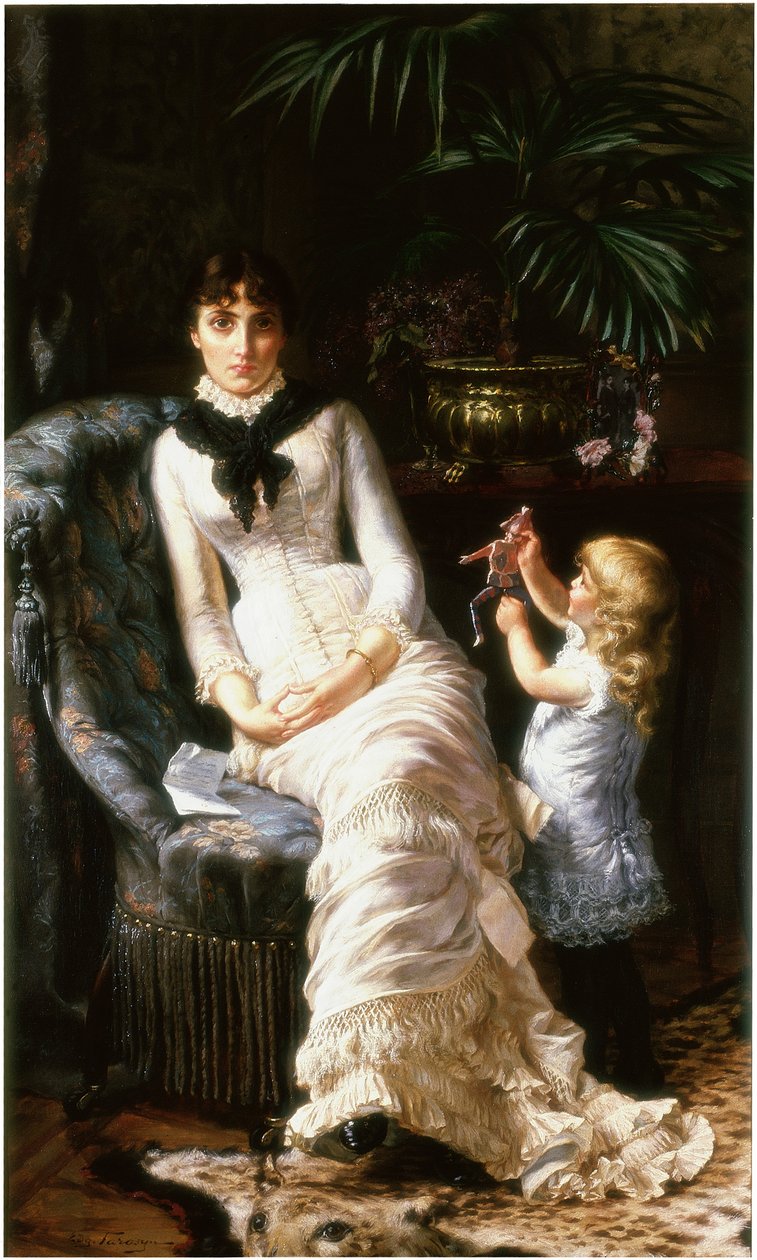 Triste nyheter, ca. 1880-1883 av Edgard Farasyn