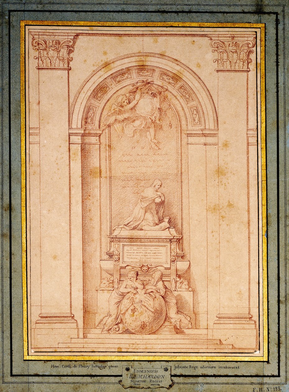 En studie for begravelsesmonumentet til kardinal de Fleury, av Edmé Bouchardon