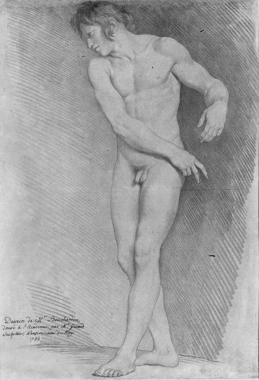 Naken ser ned til venstre, 1755 av Edmé Bouchardon
