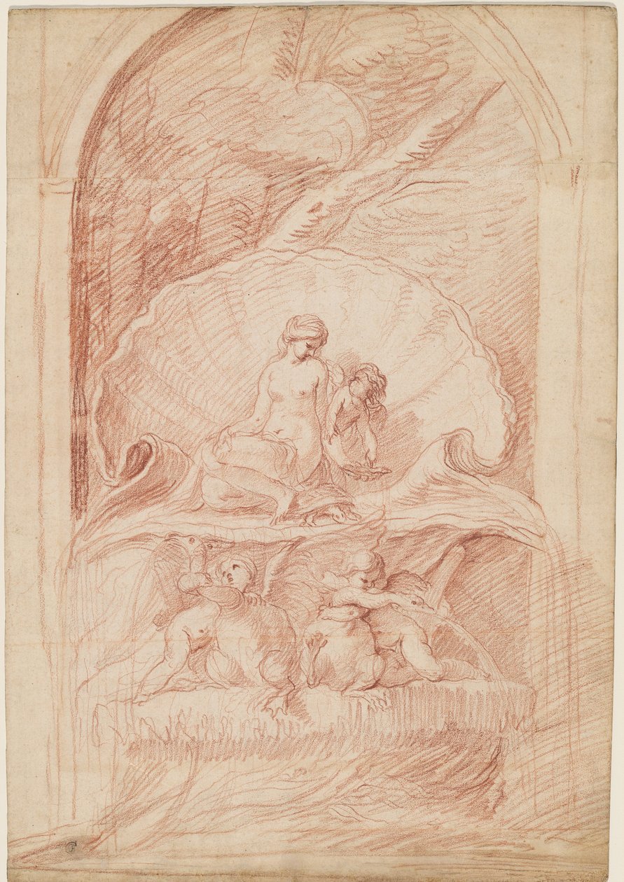 Rocaillefontene med Venus, Amorini og svaner av Edmé Bouchardon