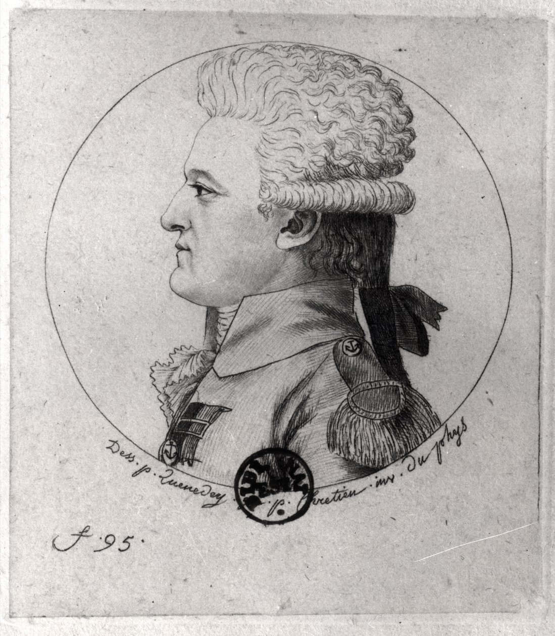 Portrett av Pierre Charles de Villeneuve (1763-1806), gravert av Gilles Louis Chretien (1754-1811) av Edme Quenedey