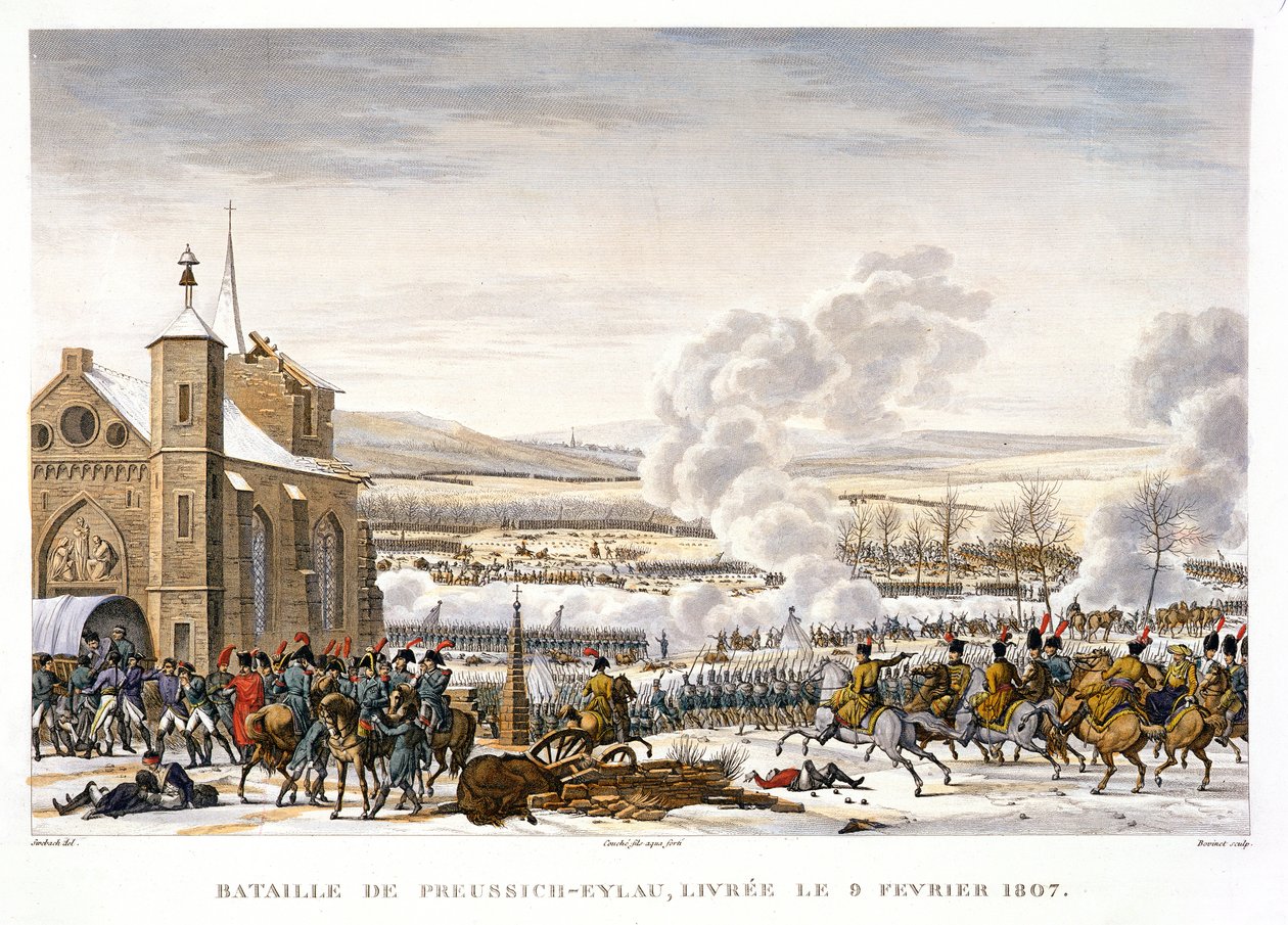 Slaget ved Eylau, Tyskland, 9. februar 1807 av Edme Bovinet
