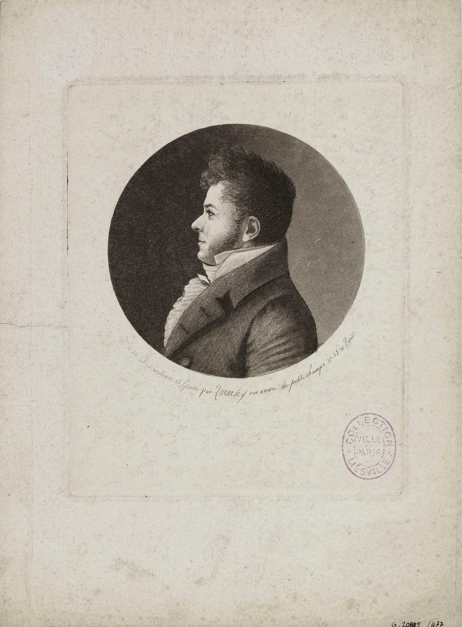 Portrett av Marie-Henri Beyle, dit Stendhal 1783-1842. av Edme Quenedey