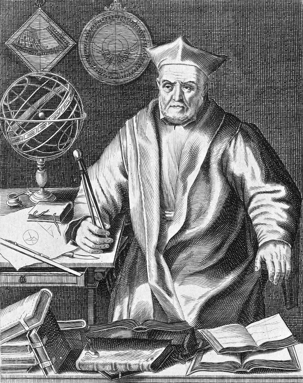 Christopher Clavius (1537-1612) bayersk astronom og matematiker, gravering av Edme de Boulonois