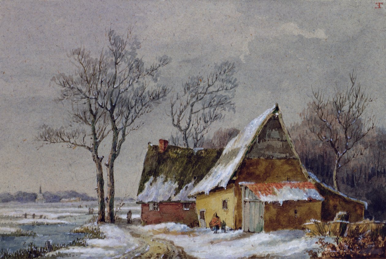 Vinterscene i de lave landene av Edmond Jean