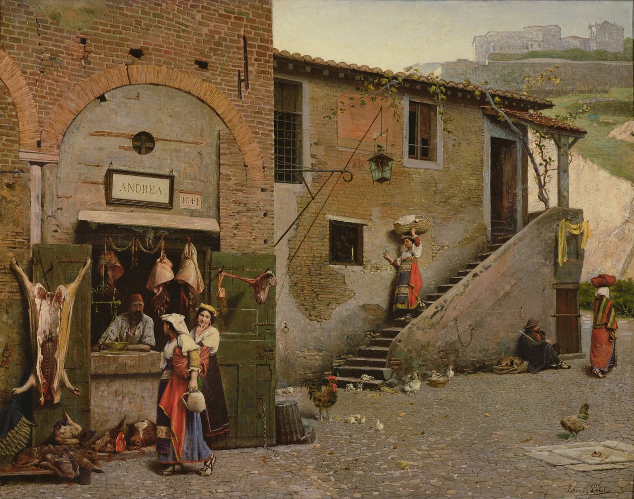 En Trastevere slakter, Roma av Edmond Lebel