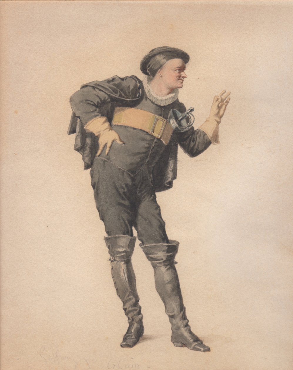 Crispin i Les Folies Amoureux av Jean-François Regnard. av Edmond Aime Florentin Geffroy