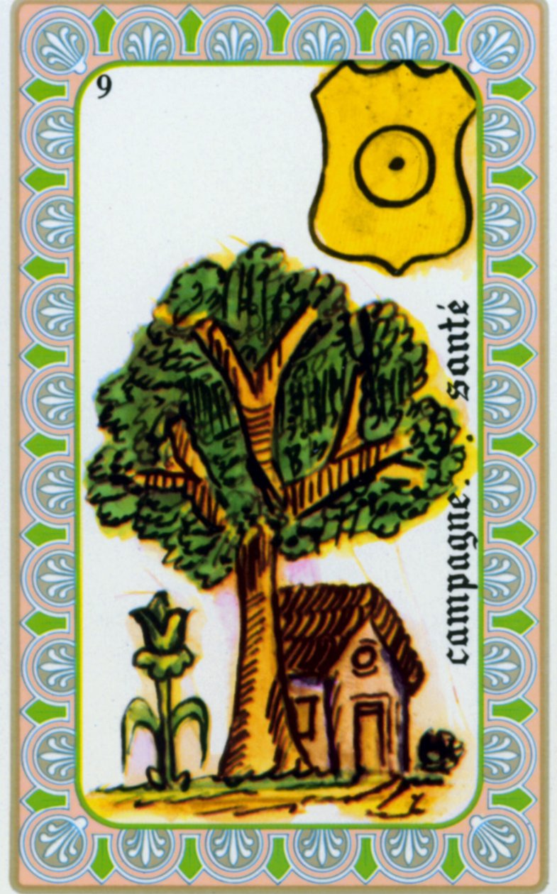 tarot av magus Belline tegnet av Edmond Billaudot c. 1845 og gitt til klarsynte Belline for ny utstedelse: kort over landets helse av Edmond Billaudot