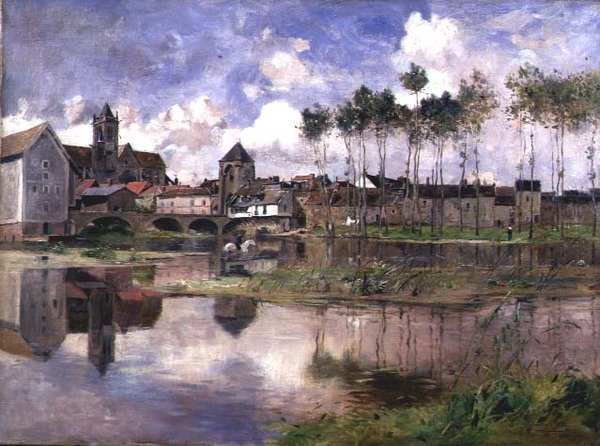 Moret-sur-Loing (olje på lerret) av Edmond Charles Yon