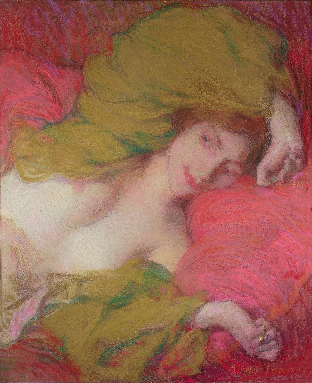 Farniente (pastell på papir) av Edmond François Aman Jean