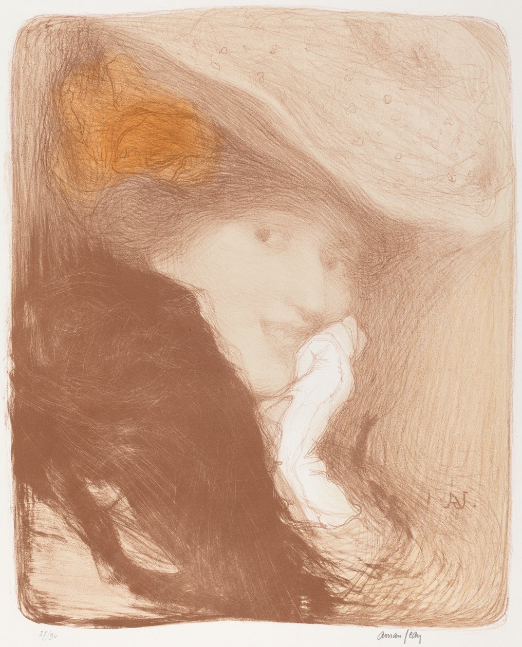 La Rieuse: Madame Albert Besnard, 1897. av Edmond François Aman Jean