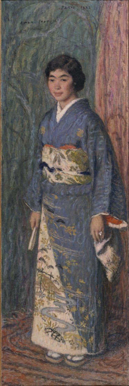 Portrett av en japansk kvinne, fru Kuroki, 1922 av Edmond François Aman Jean