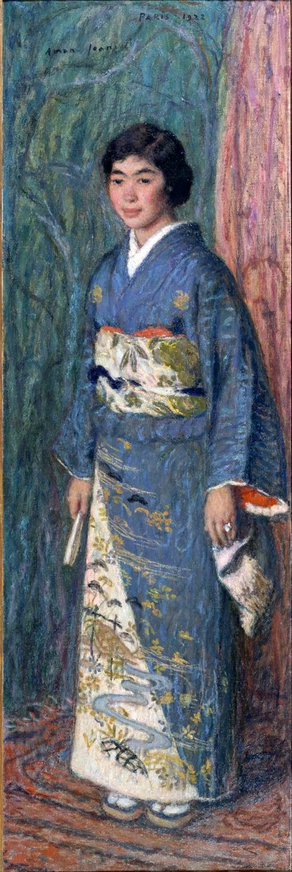 Portrett av en japansk kvinne i en kimono, eller Madame Kuroki av Edmond François Aman Jean