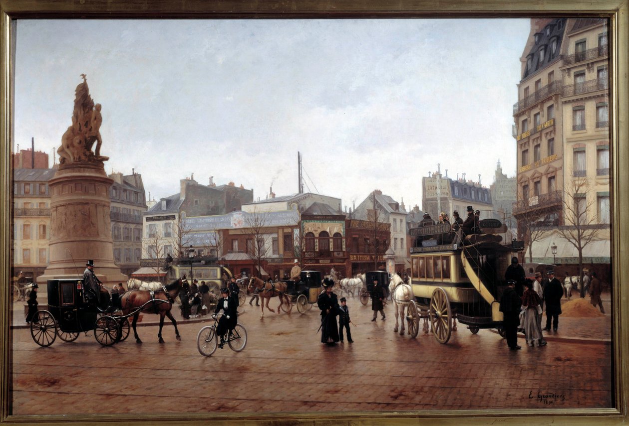 Utsikt over Place Clichy i 1896 Maleri av Edmond Grandjean (1844-1908) 1896 Søn. 0,85x1,3 m Paris, Musee Carnavalet av Edmond Georges Grandjean