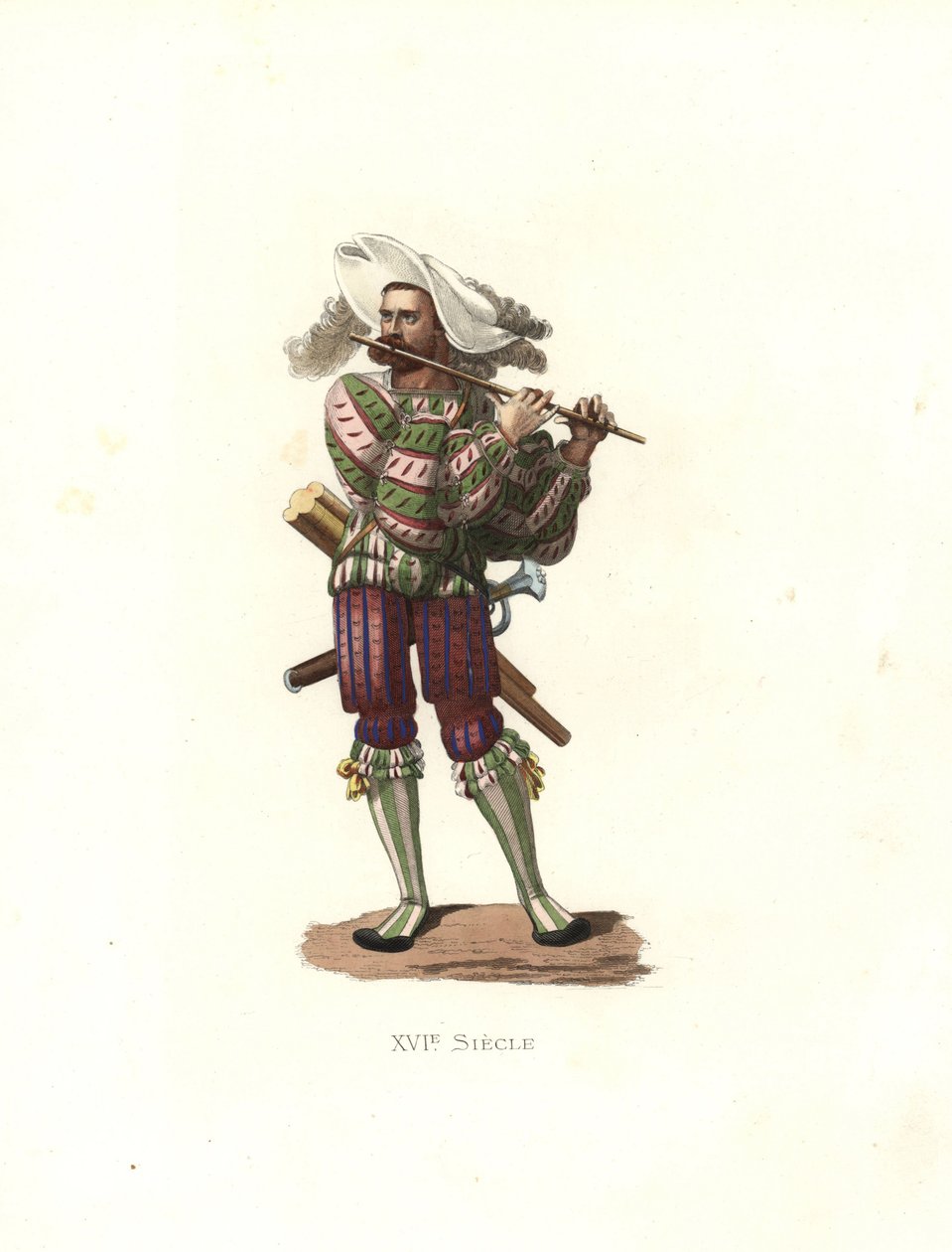 Tysk soldat spiller en fife av Edmond Lechevallier Chevignard