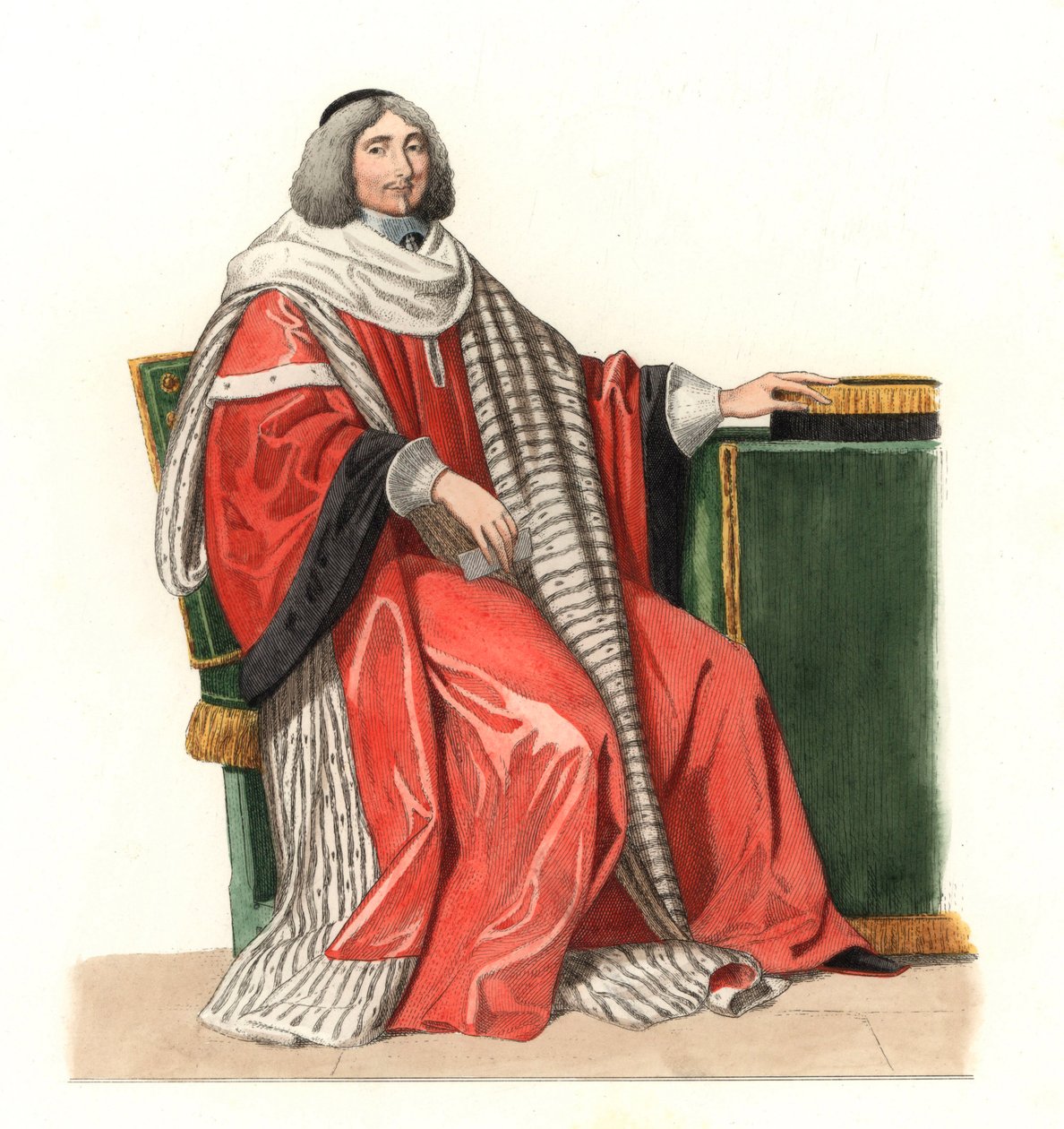 Jean Antoine de Mesme (1661-1723), herre av Irval, greve av Avaux, fransk magistratur på 1600-tallet, etter et maleri fra 1653, av Philippe de Champaigne (1602-1674) - Litografi basert på en illustrasjon av Edmond Lechevallier-Chevignard ( 1825-1902), ekst av Edmond Lechevallier Chevignard