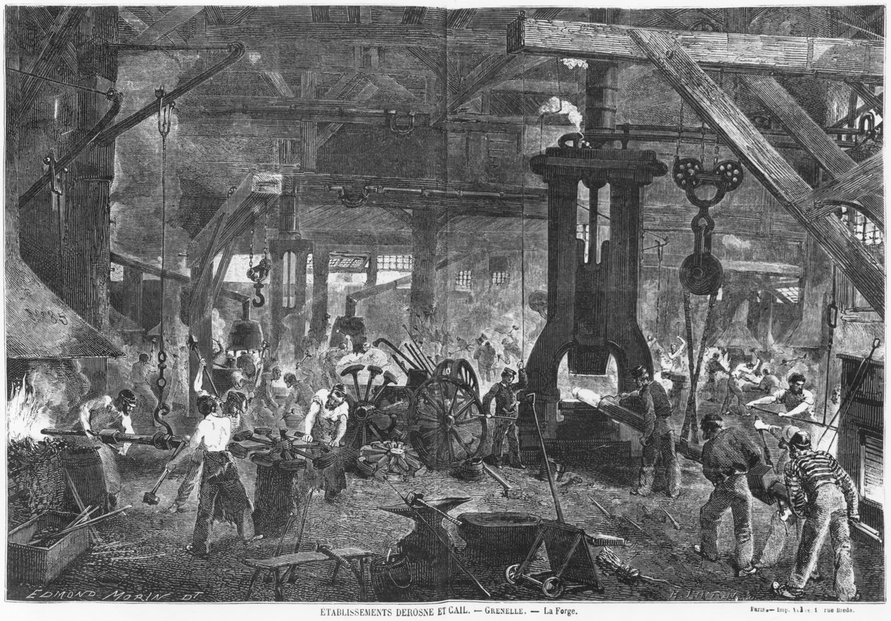 Forge of the Derosne and Cail Company, Grenelle, illustrasjon fra 