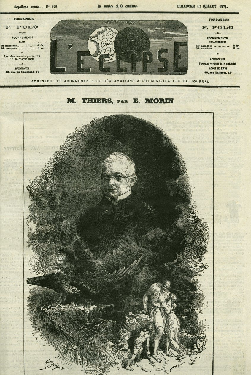 Portrett av Adolphe Thiers (1797–1877), fransk politiker. Omslag i "" L