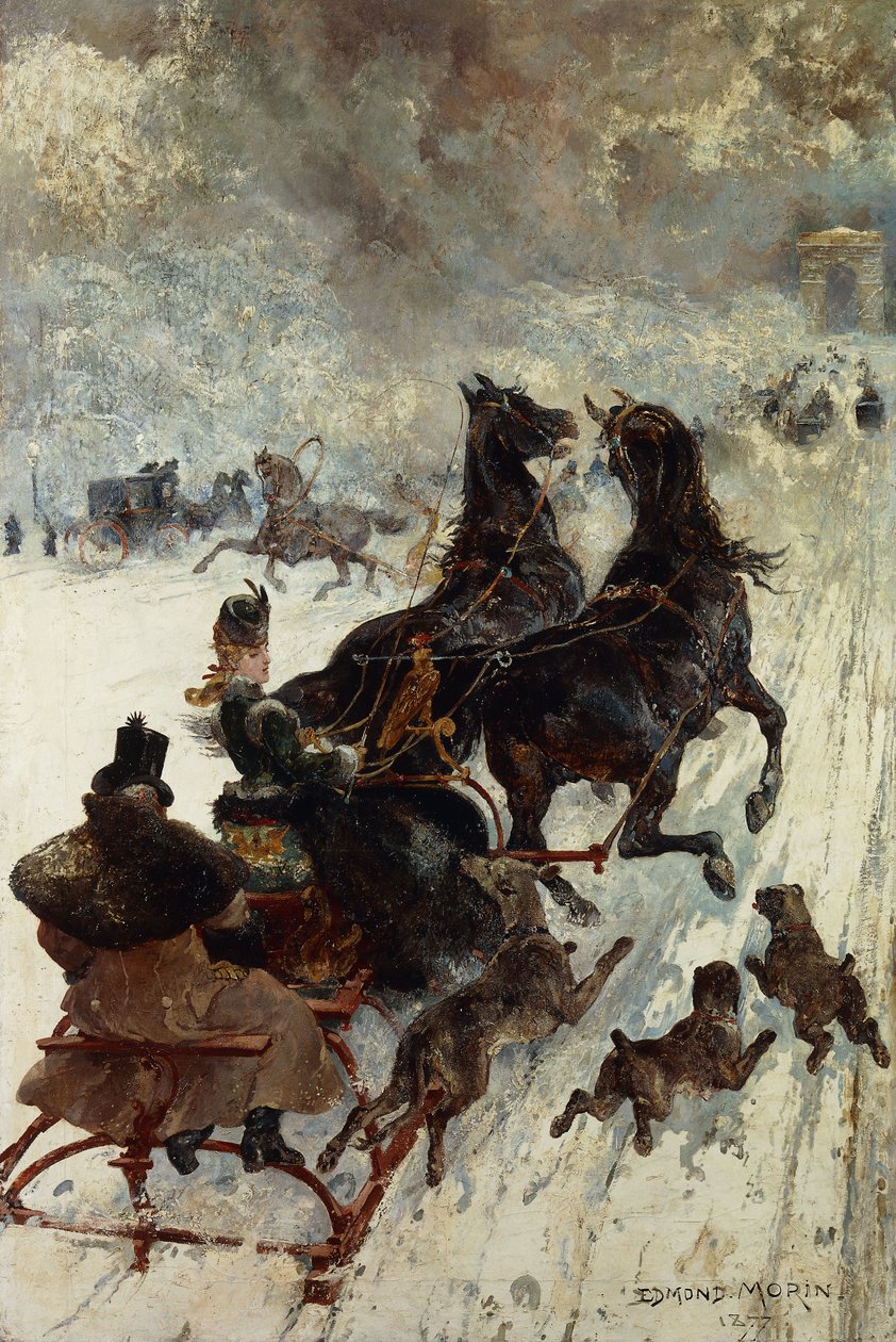 Sledeløpet, 1877 av Edmond Morin