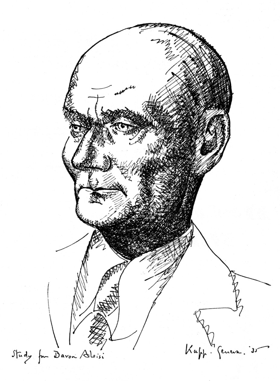 Studie for baron Aloisi, italiensk statsmann, 1935 av Edmond Xavier Kapp