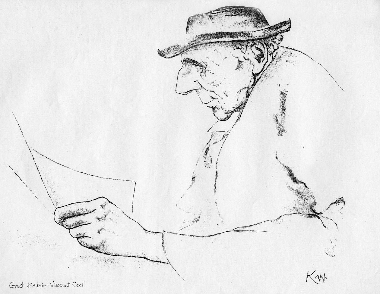 Viscount Cecil , britisk statsmann, 1935 av Edmond Xavier Kapp