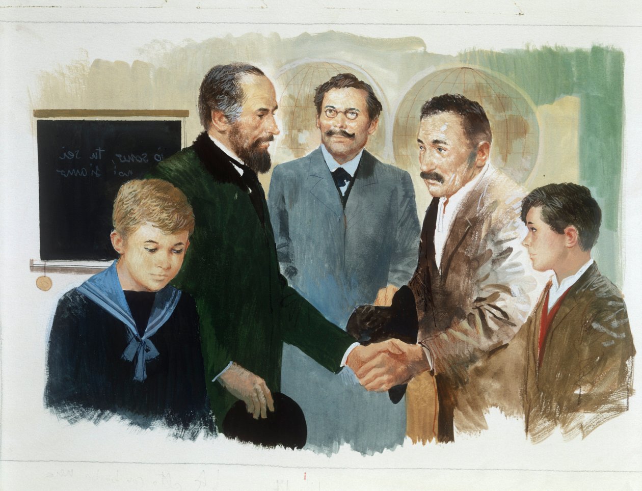 Kullmannen og gentlemannen, fra hjertet, av Edmondo De Amicis, tegning av Edmondo de Amicis