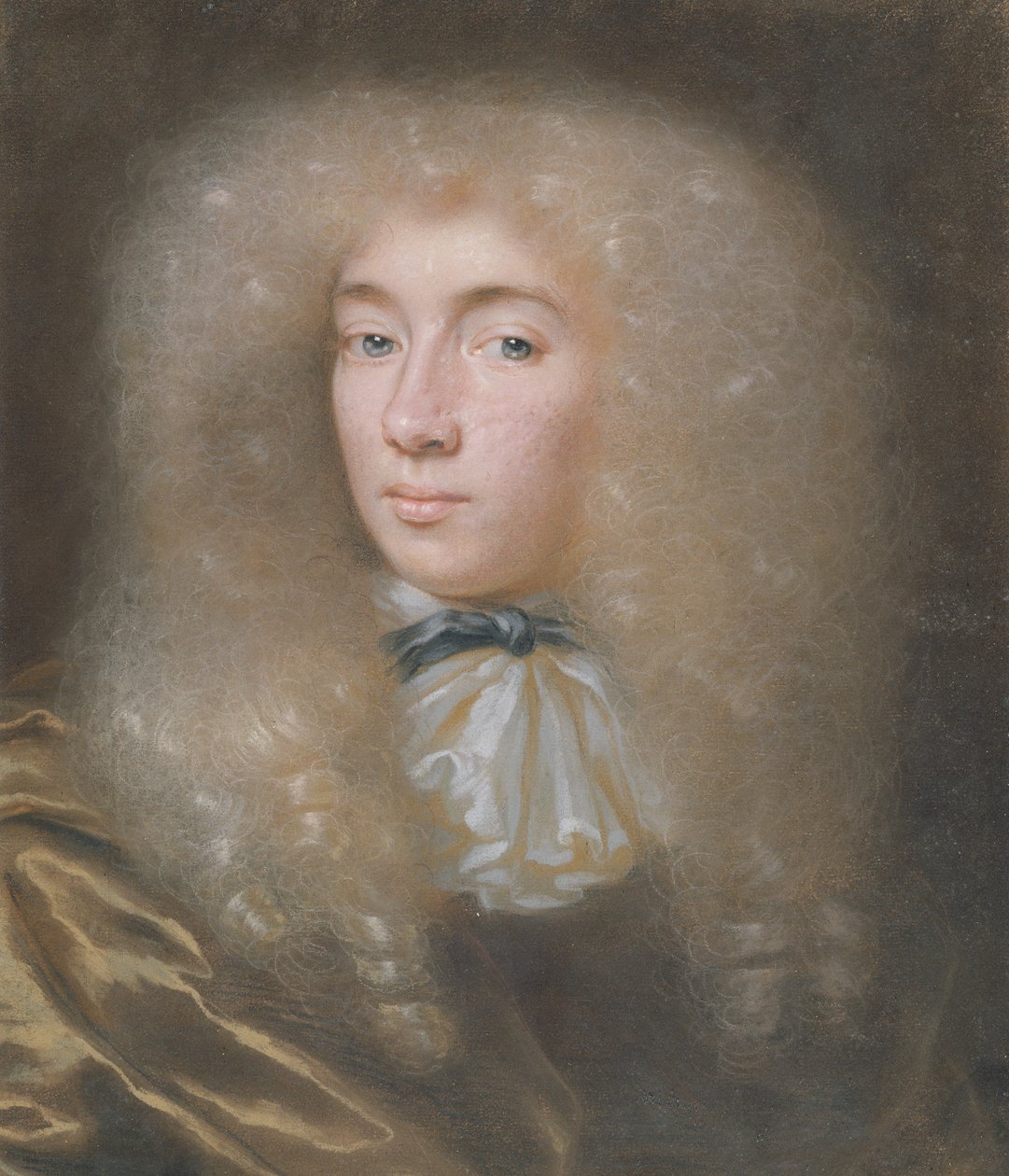 Portrett av en adelsmann (pastell og blyant på papir) (se 146369 for par) av Edmund Ashfield