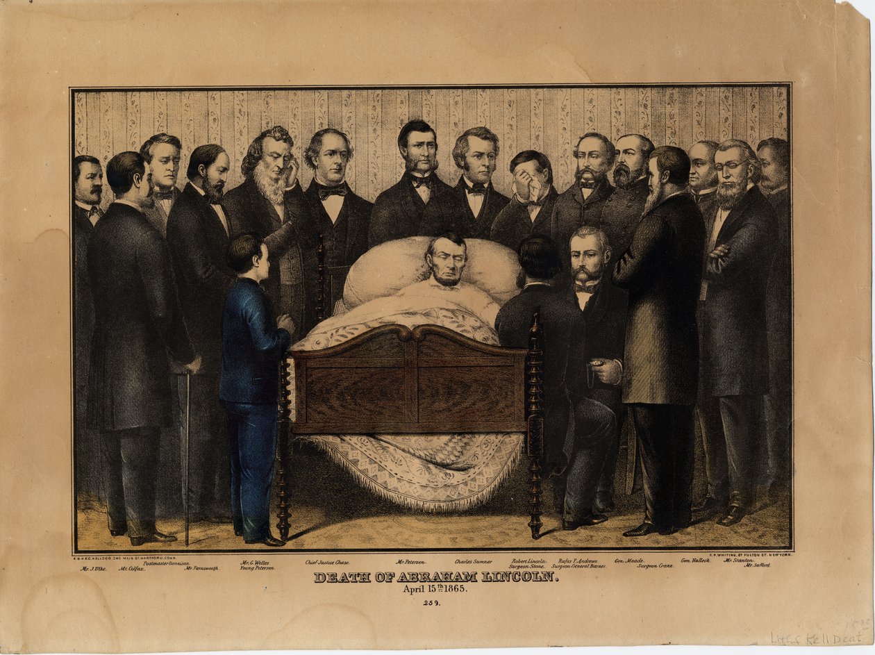 Abraham Lincolns død, 15. april 1865 av Edmund Burke Kellogg