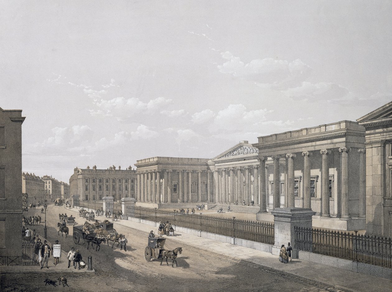 British Museum, gravert av William Simpson (1823-99), pub. 1852 av Lloyd Bros. und Co. (litografi) av Edmund Walker