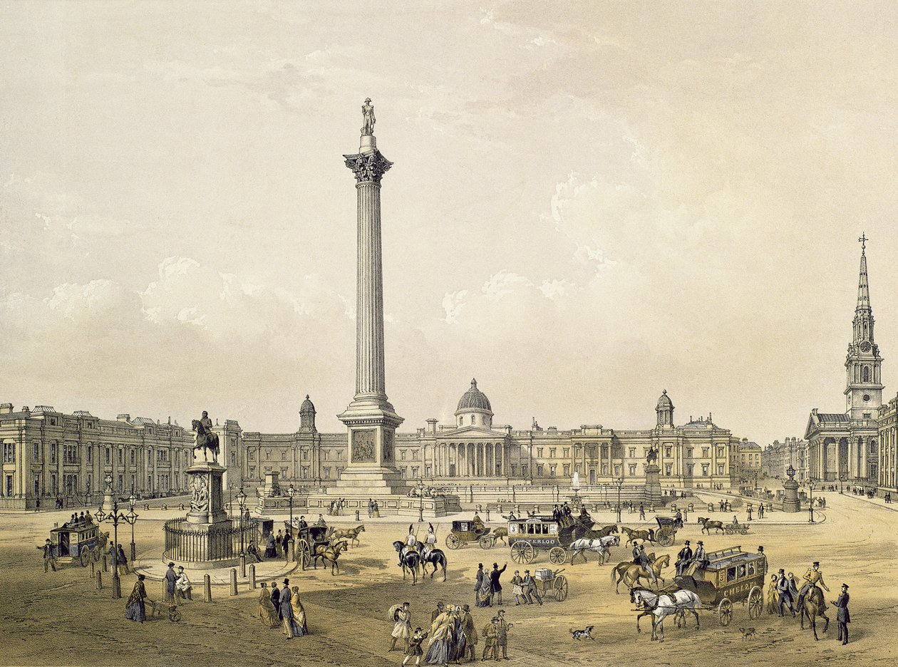 Trafalgar Square, med The National Gallery og St. Martin