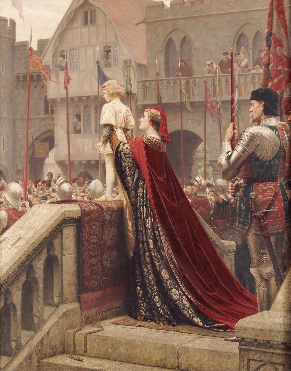 En liten prins sannsynligvis i tide til å velsigne en kongelig trone, 1904 av Edmund Blair Leighton