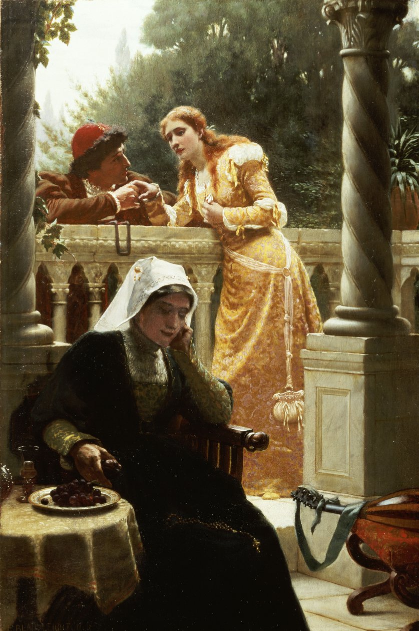 Et stjålet intervju, 1888 av Edmund Blair Leighton