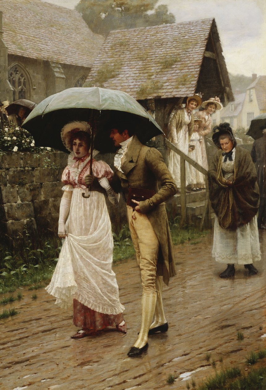En våt søndagsmorgen, 1896 av Edmund Blair Leighton