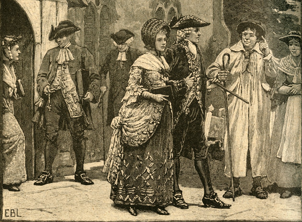 Kostymer i begynnelsen av George IIIs regjeringstid, tidlig på 1760-tallet c1890. av Edmund Blair Leighton