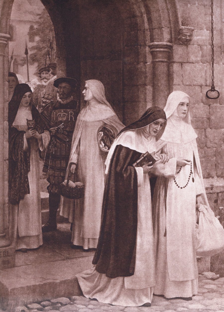 Utkastet, fra MacMillan skoleplakater, ca. 1950-60-tallet (litho) av Edmund Blair Leighton