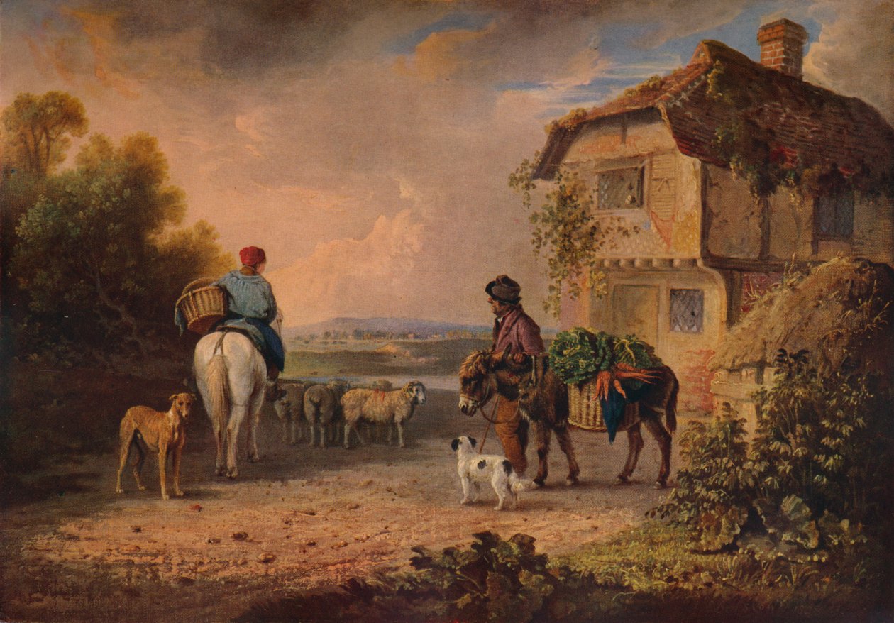 Ut på markedet, 1828 av Edmund Bristow