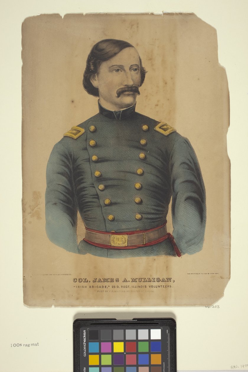 Oberst James A. Mulligan (håndfarget litografi) av Edmund Burke Kellogg