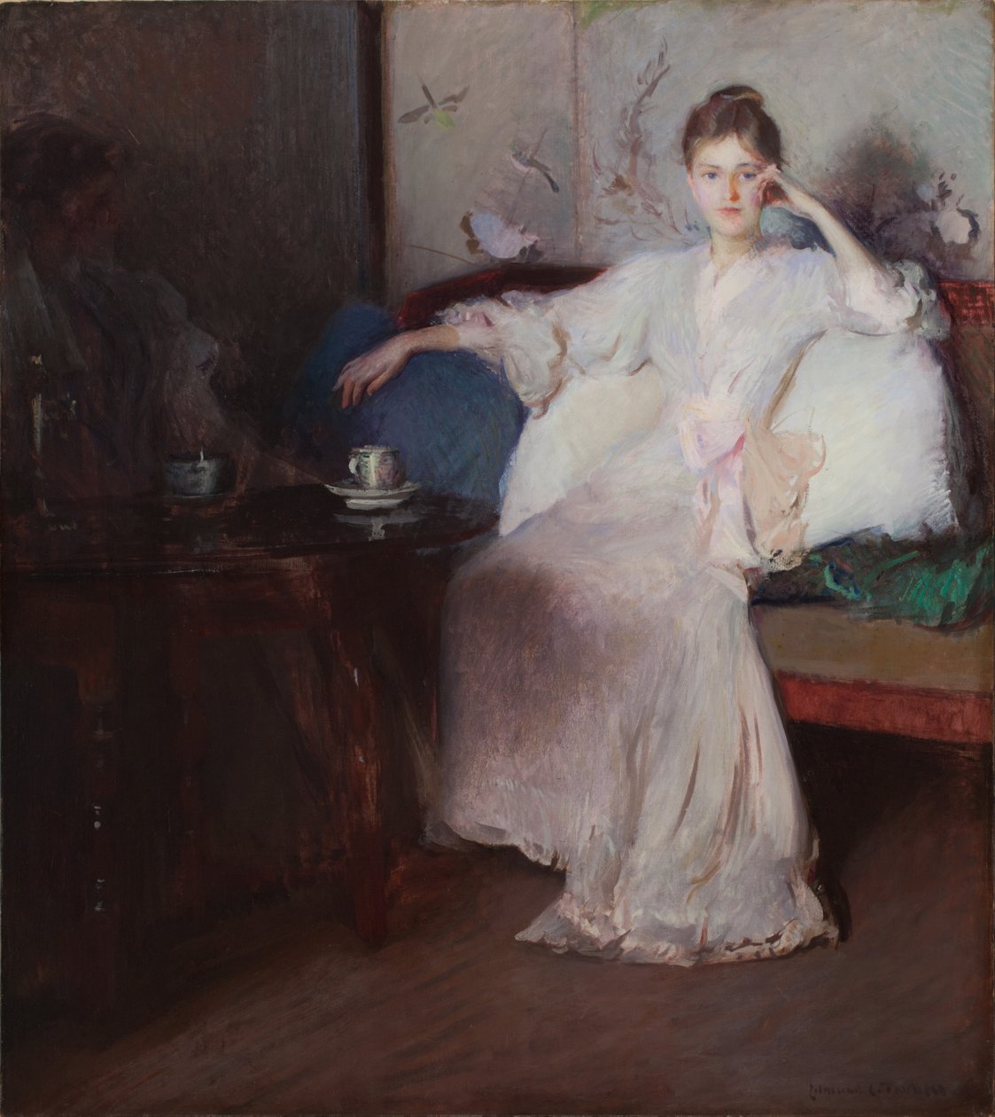 Arrangement i rosa og grått (ettermiddagste) av Edmund Charles Tarbell