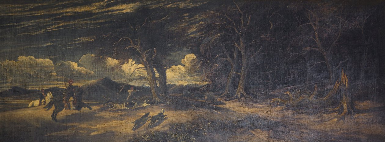 Villsvinjakt ved Xanthus i Lycia, ca. 1845 (olje på lerret) av Edmund G. Muller