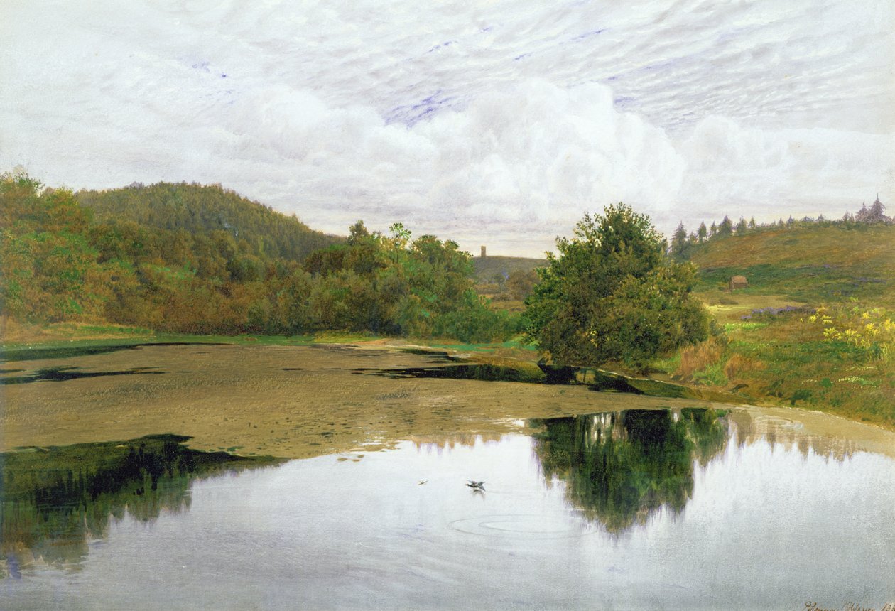 The Pool, 1860 (wc & penn og blekk på papir) av Edmund George Warren
