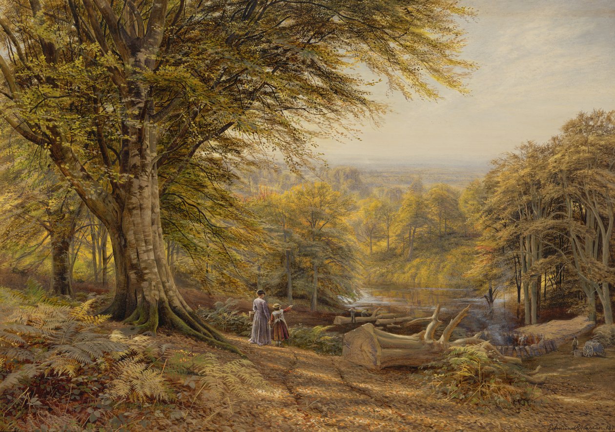 Kullbrennerne nær Weybridge, Surrey, 1870 (wc og kroppsfarge på papir) av Edmund George Warren