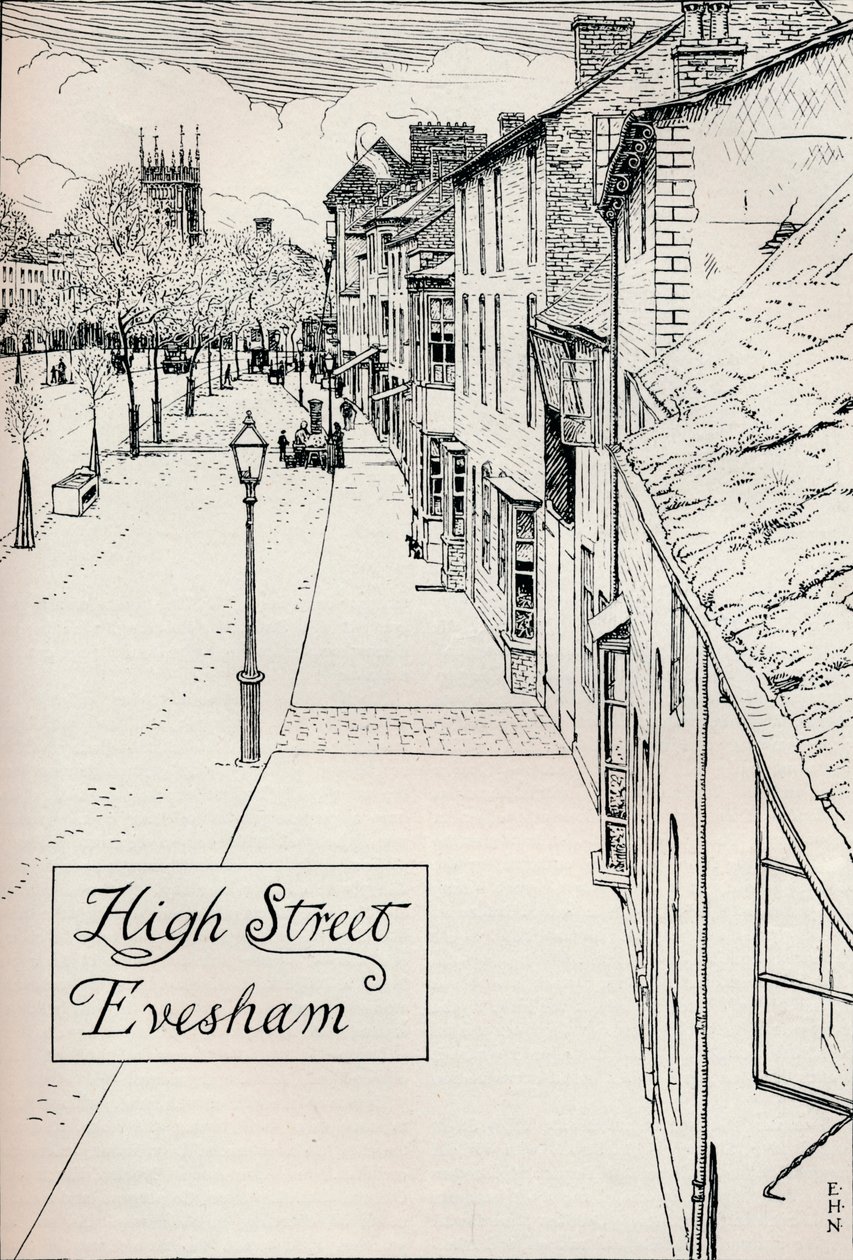 High Street Evesham, 1800-tallet av Edmund Hort New